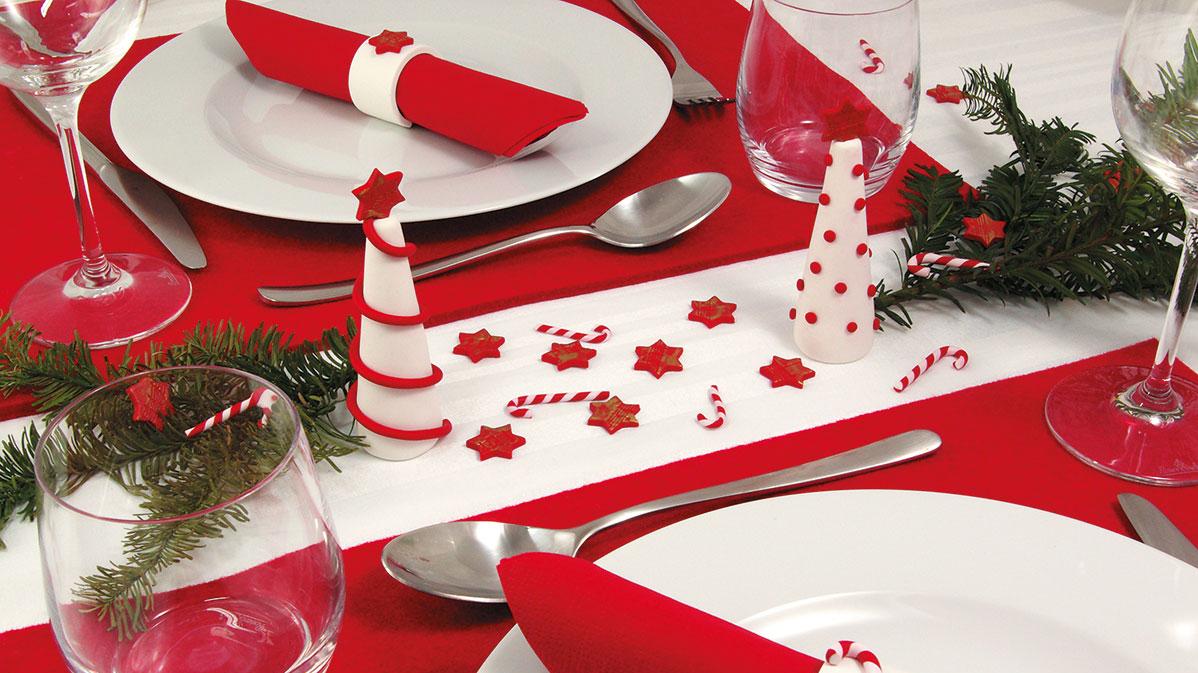 Weihnachtliche Tischdeko aus Modelliermasse