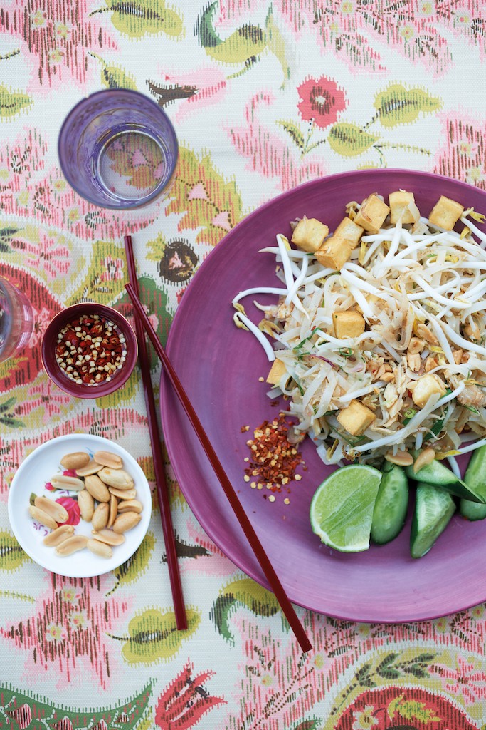 Pad Thai mit Tofu, Limette und Gurke