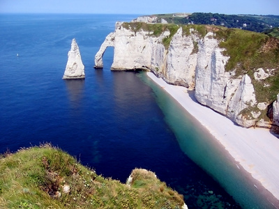 Die Klippen von Etretat in der Normandie, Frankreich.
