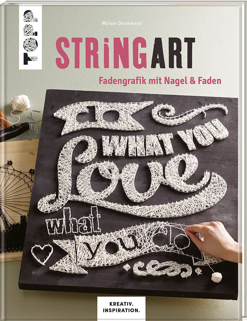 Buchcover String Art - Fadengrafik mit Nagel & Faden